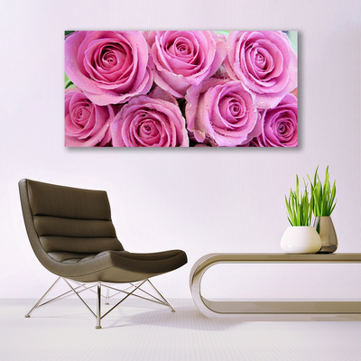 Glas bild Roses Blommor Plant