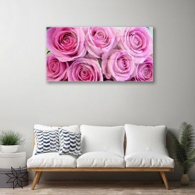 Glas bild Roses Blommor Plant