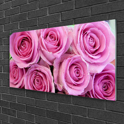 Glas bild Roses Blommor Plant