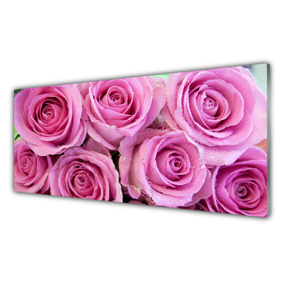 Glas bild Roses Blommor Plant