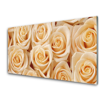 Glas bild Roses Blommor Plant