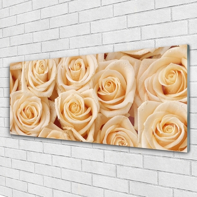 Glas bild Roses Blommor Plant