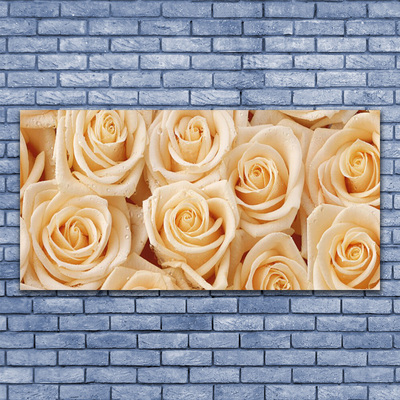 Glas bild Roses Blommor Plant