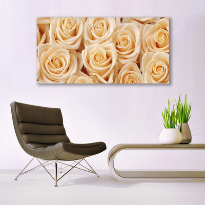 Glas bild Roses Blommor Plant