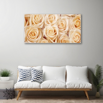 Glas bild Roses Blommor Plant