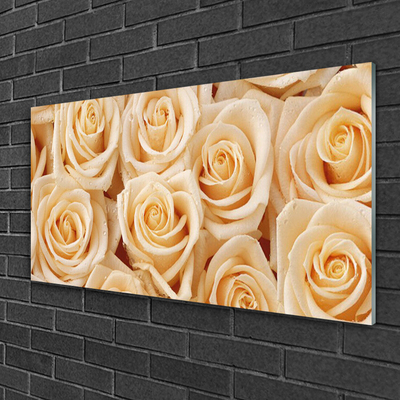 Glas bild Roses Blommor Plant