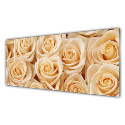 Glas bild Roses Blommor Plant