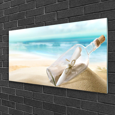 Glas bild Beach Bottle Letter Art