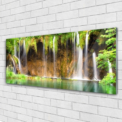 Glasbild Vattenfall Lake Natur