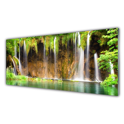 Glasbild Vattenfall Lake Natur