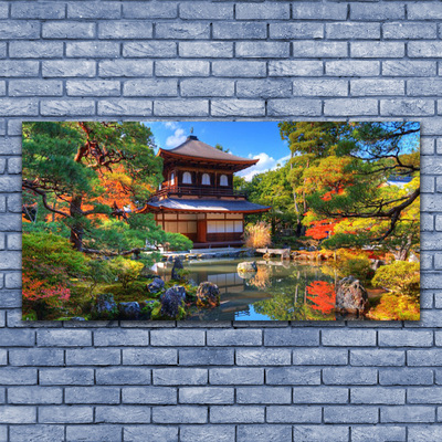Glasbild Trädgård Japan landskap