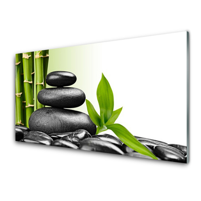 Glasbild Bamboo Stones Zen Art