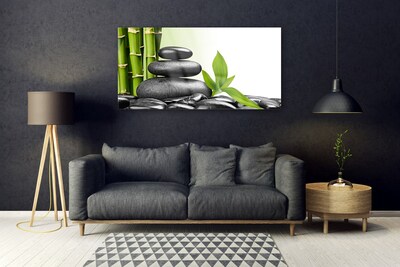 Glasbild Bamboo Stones Zen Art