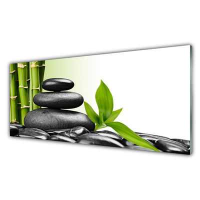 Glasbild Bamboo Stones Zen Art