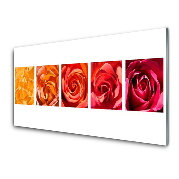 Glas bild Roses Blommor Plant