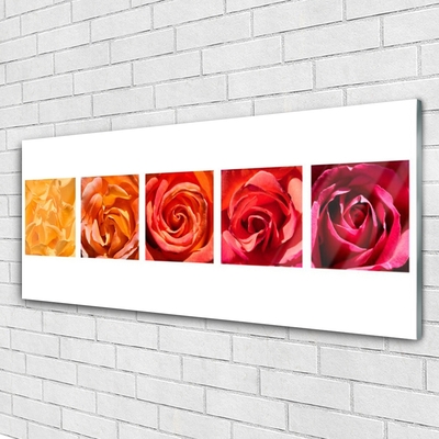 Glas bild Roses Blommor Plant