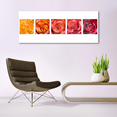 Glas bild Roses Blommor Plant