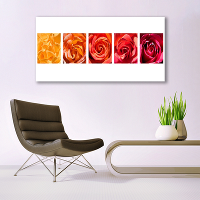 Glas bild Roses Blommor Plant