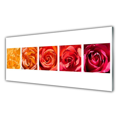 Glas bild Roses Blommor Plant