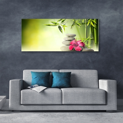 Glas bild Bambu blomma Zen stenar