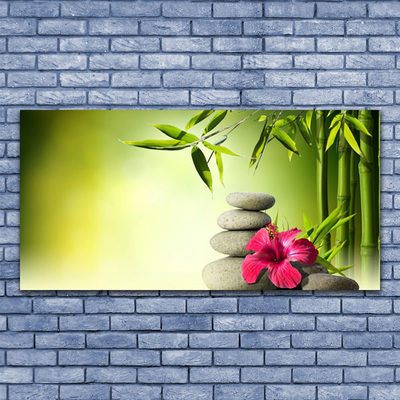 Glas bild Bambu blomma Zen stenar