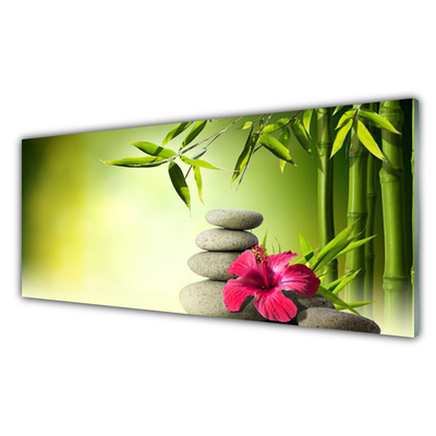 Glas bild Bambu blomma Zen stenar