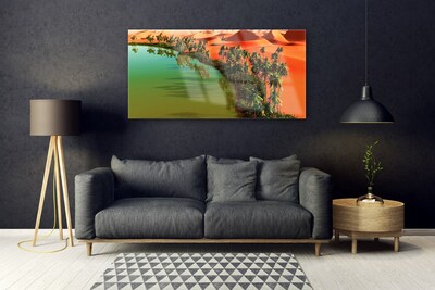 Glasbild Lake Desert Palms