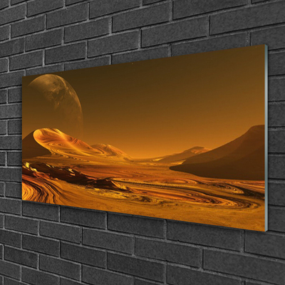 Glasbild Desert Space Landskap