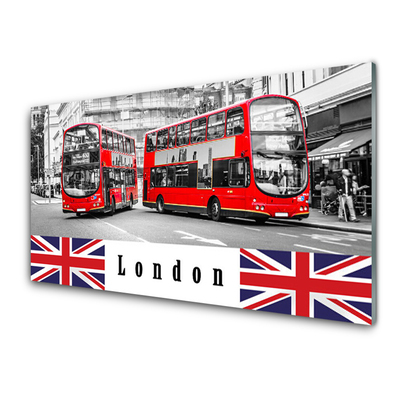 Glas bild London Bus Art