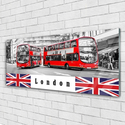 Glas bild London Bus Art