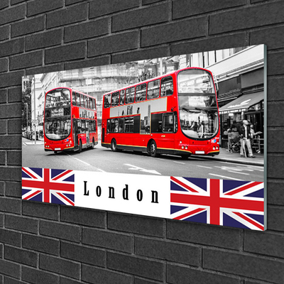 Glas bild London Bus Art