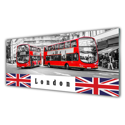 Glas bild London Bus Art