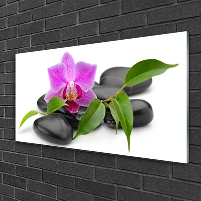 Glas bild Blomma Orchid Art