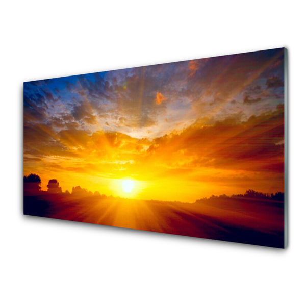 Glas bild Sun Sky Landskap