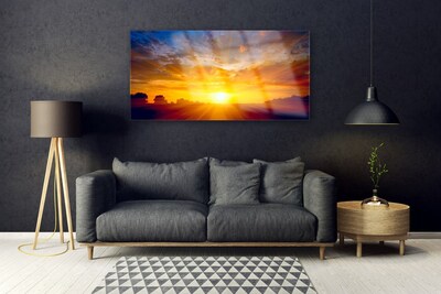 Glas bild Sun Sky Landskap