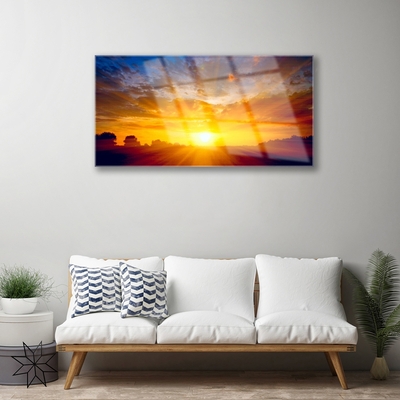 Glas bild Sun Sky Landskap