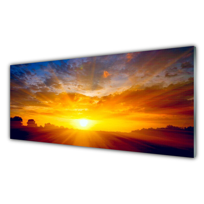 Glas bild Sun Sky Landskap