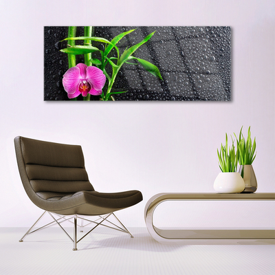 Glas bild Bambu blomma droppar