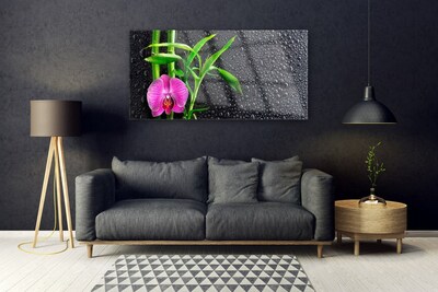 Glas bild Bambu blomma droppar