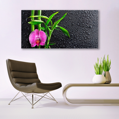 Glas bild Bambu blomma droppar