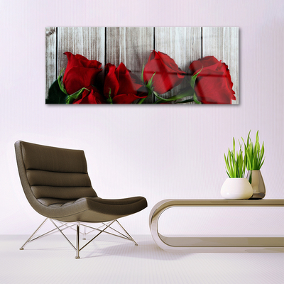 Glasbild Roses Blommor Plant