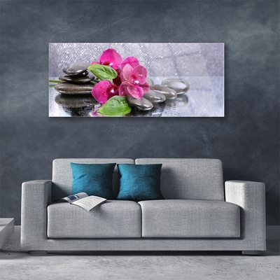 Glas bild Blomma Orchid Art