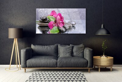 Glas bild Blomma Orchid Art