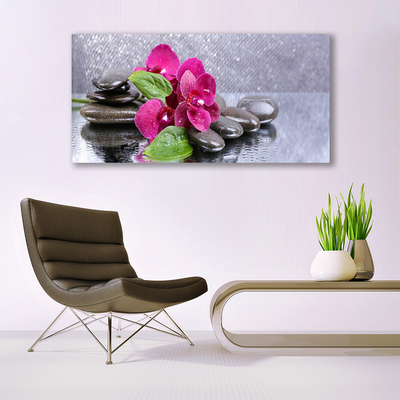 Glas bild Blomma Orchid Art