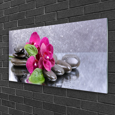 Glas bild Blomma Orchid Art