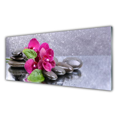 Glas bild Blomma Orchid Art