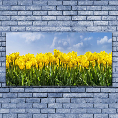 Bild på glas Tulpaner Blommor Plant