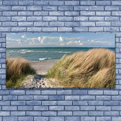 Bild på glas Strand Havsgräs Landskap