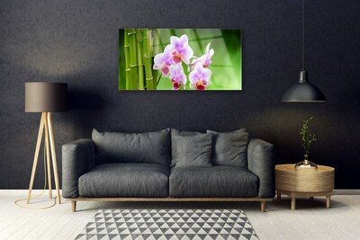 Glasbild Bambu Orchid Blommor Zen