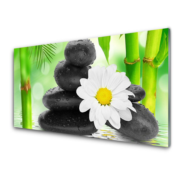 Glas bild Bambu Daisy Flower